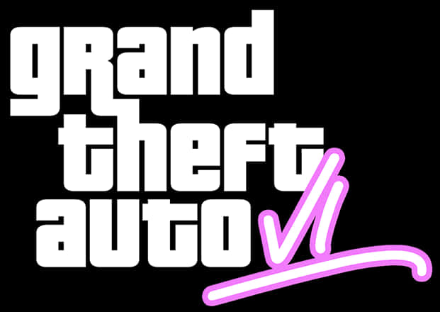 Логотип GTA VI на черном фоне Обои