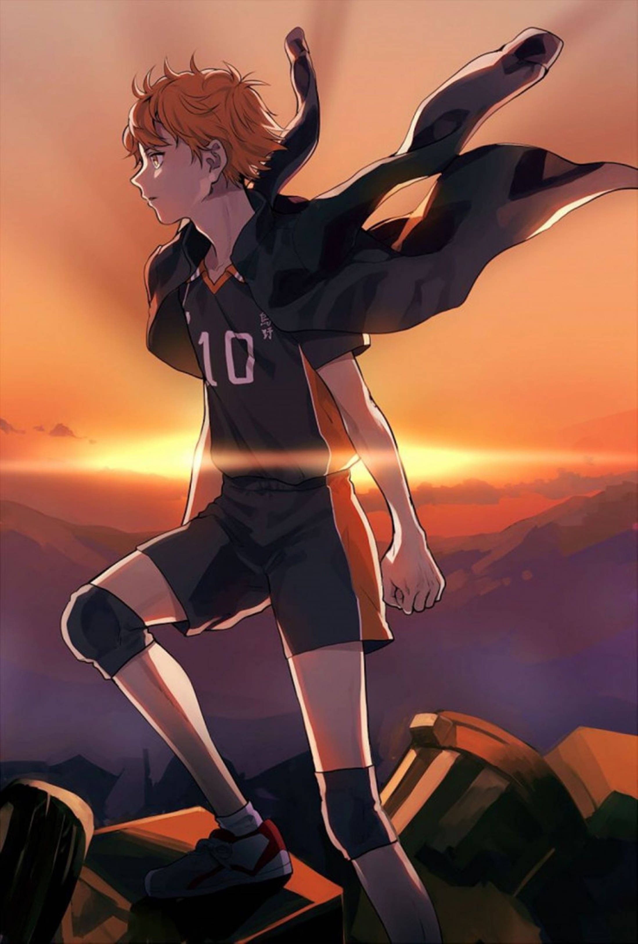 Haikyuu 4K Хината Закат Обои
