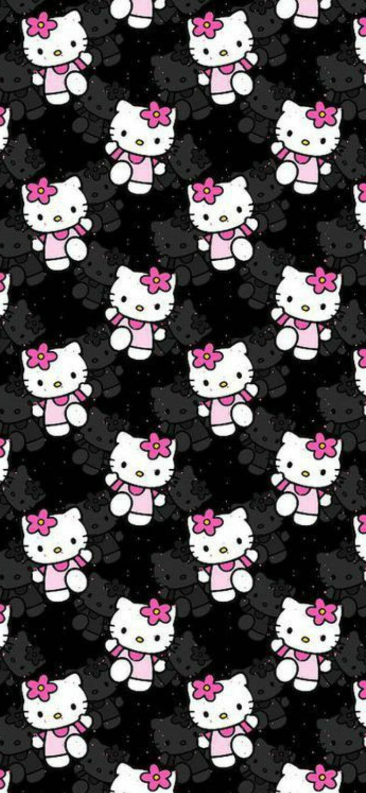 Милая черная Hello Kitty дизайн Обои