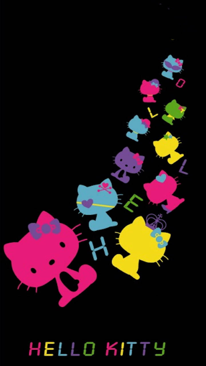 Загадочная и игривая черная Hello Kitty Обои