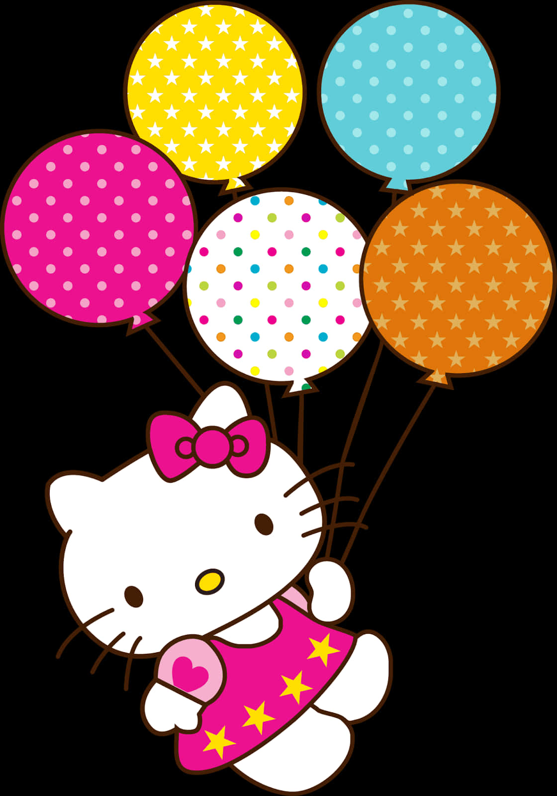 Hello Kitty с воздушными шарами Обои