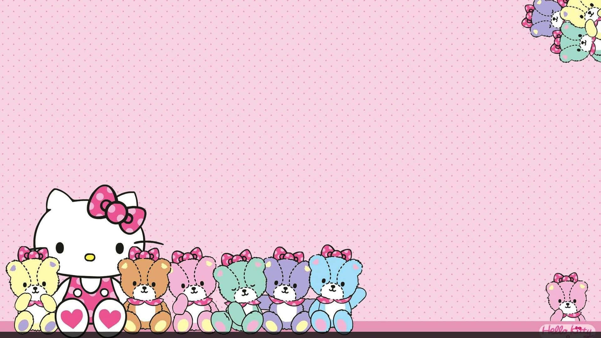 Hello Kitty с плюшевыми мишками фон Обои