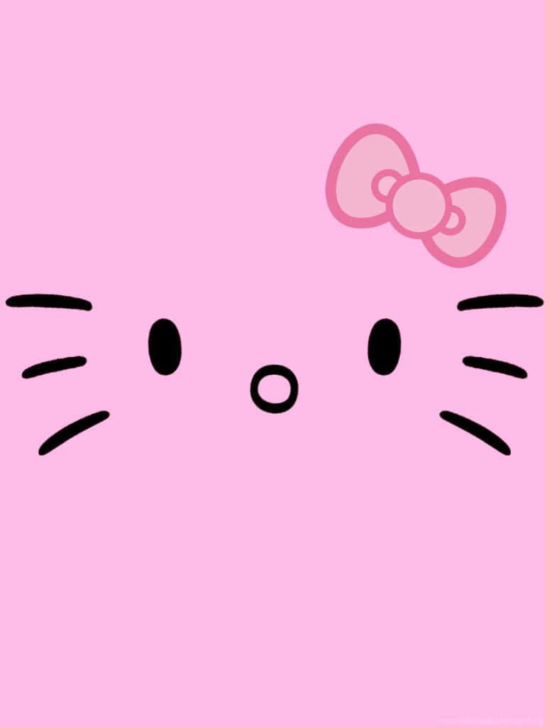 Милый розовый рисунок Hello Kitty Обои