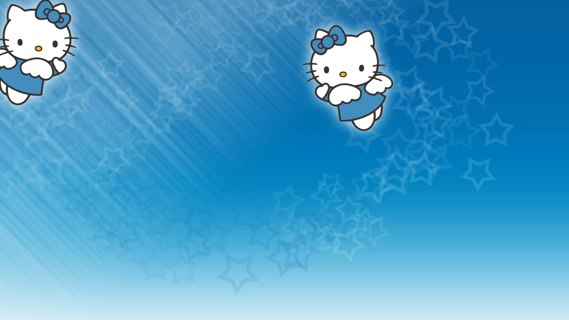 Летящий ангел Hello Kitty фон Обои