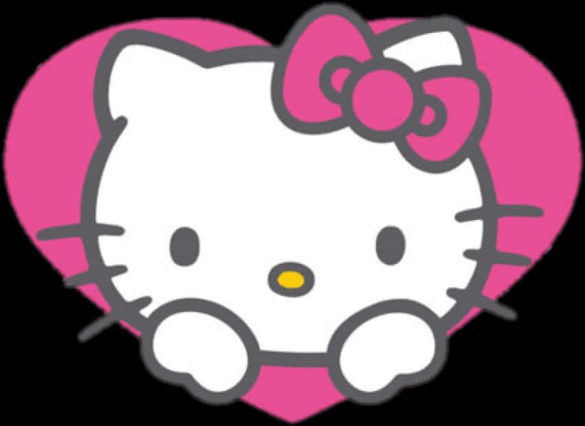 Hello Kitty розовый графический элемент с сердечком Обои