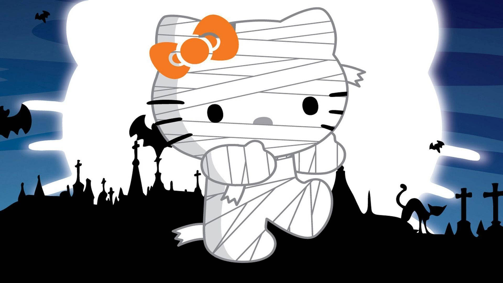 Hello Kitty Хэллоуин Милая Мумия Обои