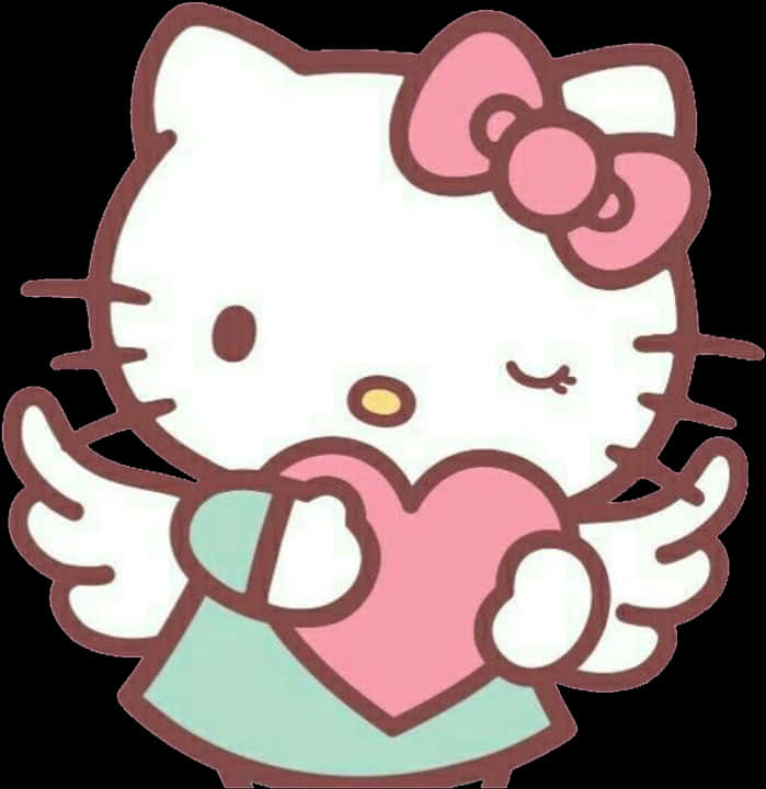 Hello Kitty с сердцем Обои