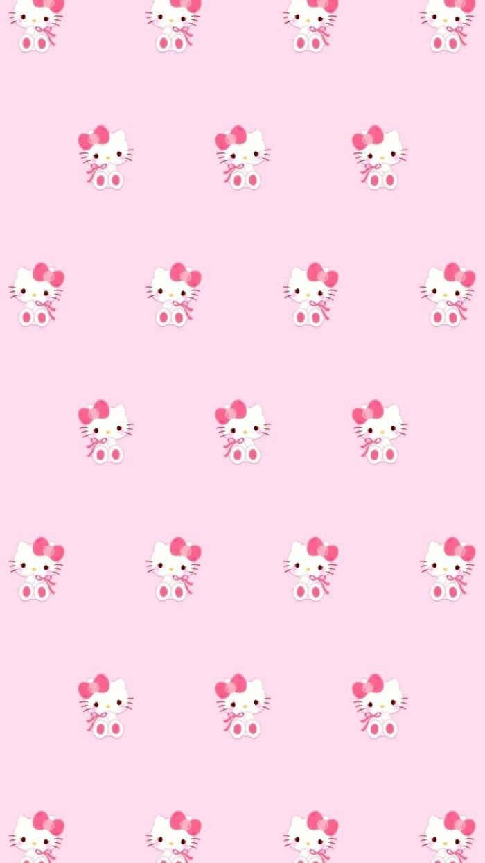 Множество милых розовых Hello Kitty Обои