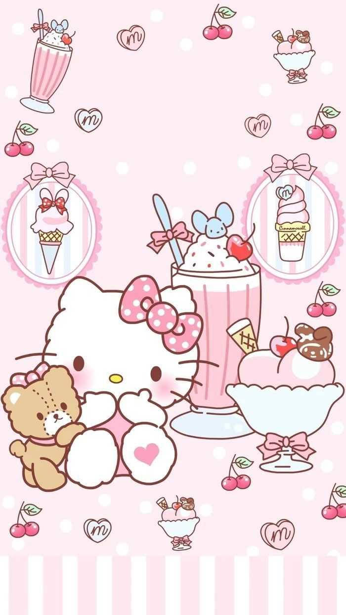 Сахарная эстетика Hello Kitty Обои