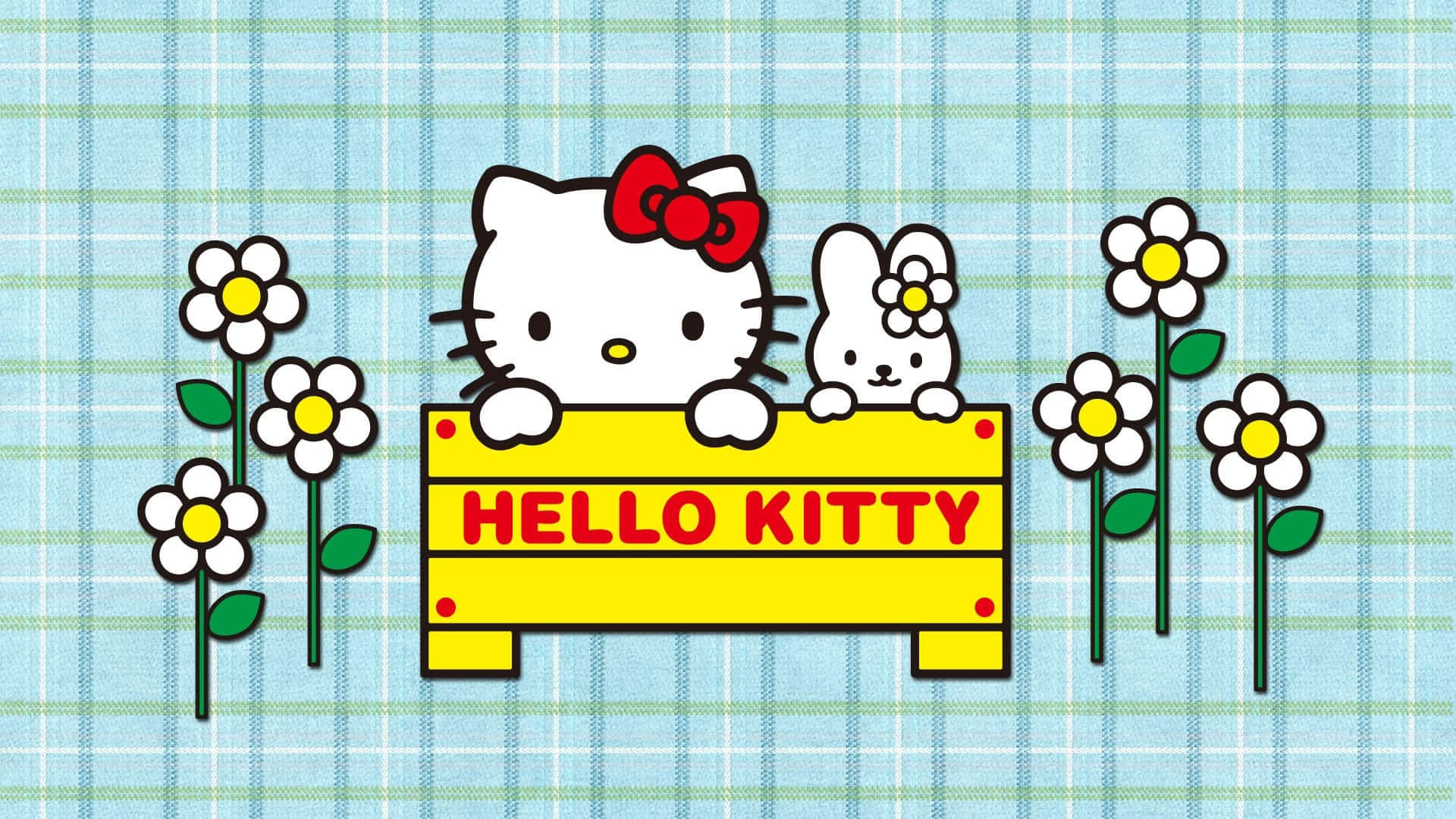 Фон с Hello Kitty и Зайкой Обои