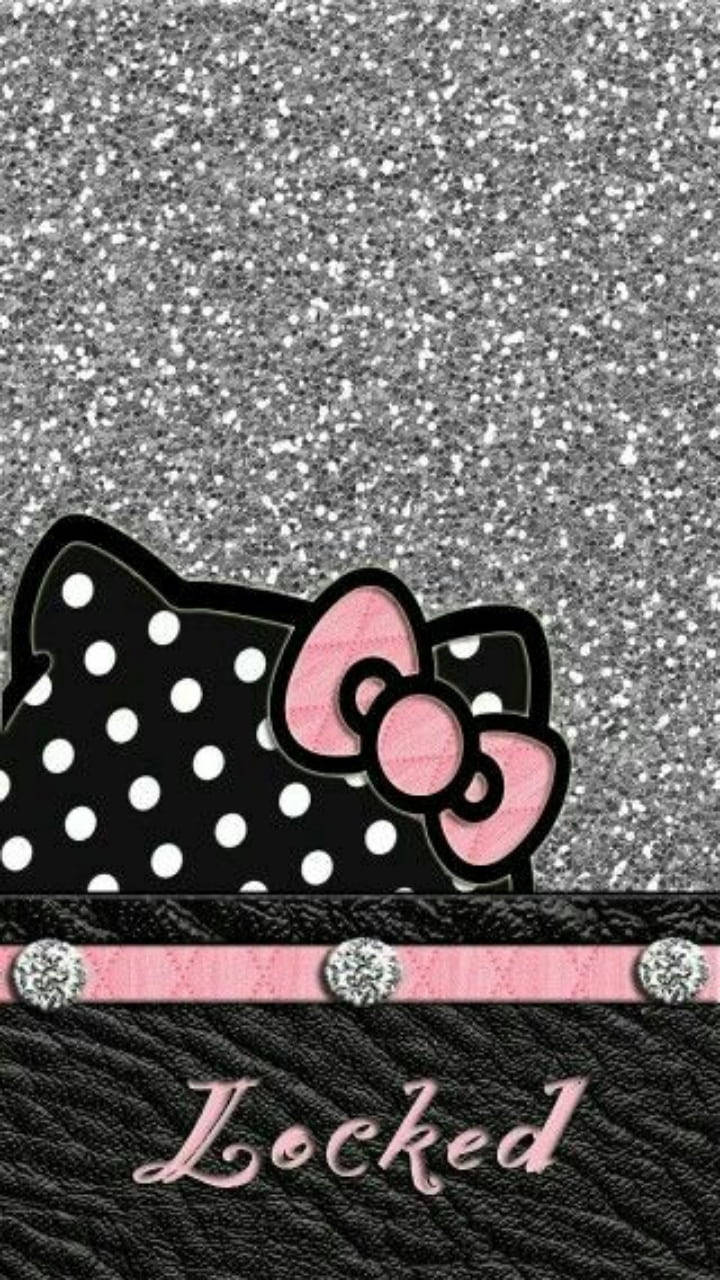 Розовая и черная Hello Kitty Обои