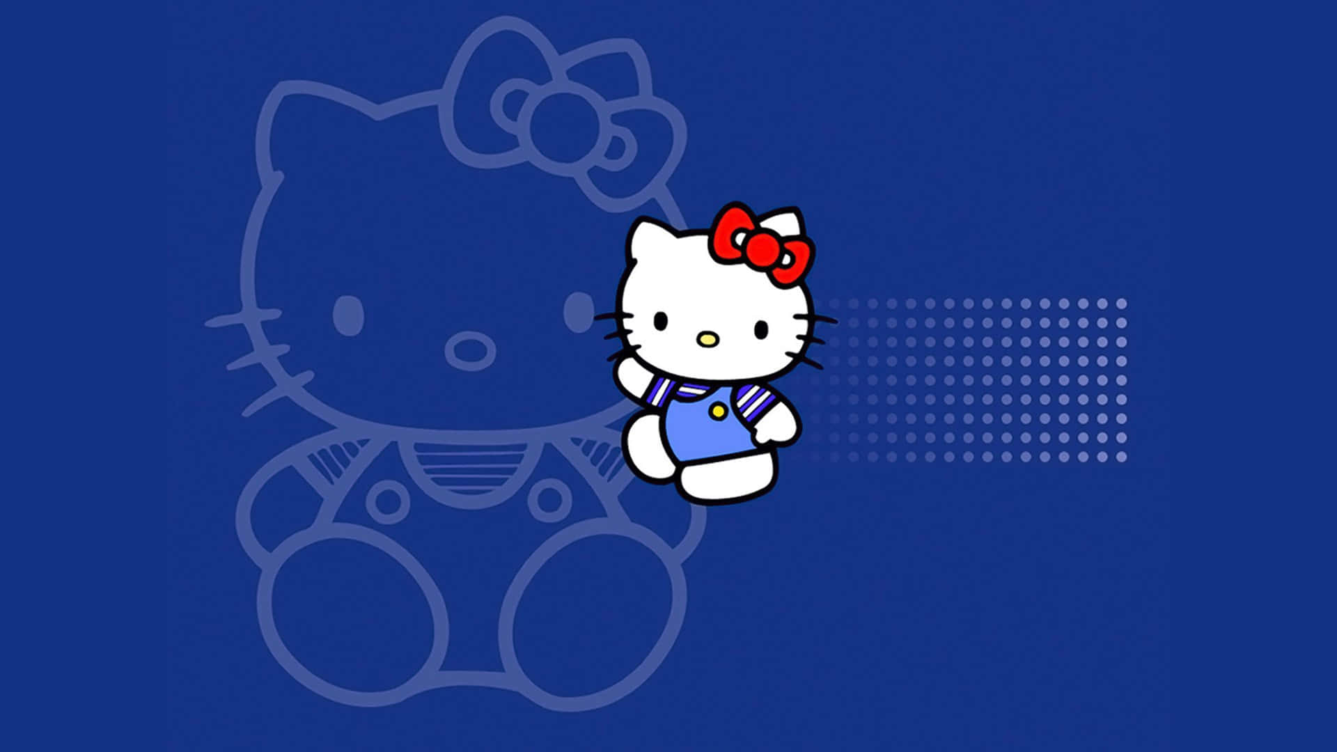 Тёмно-синий фон с Hello Kitty Обои
