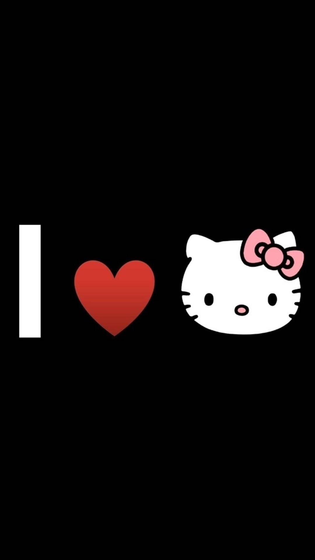 Я люблю черную Hello Kitty Обои