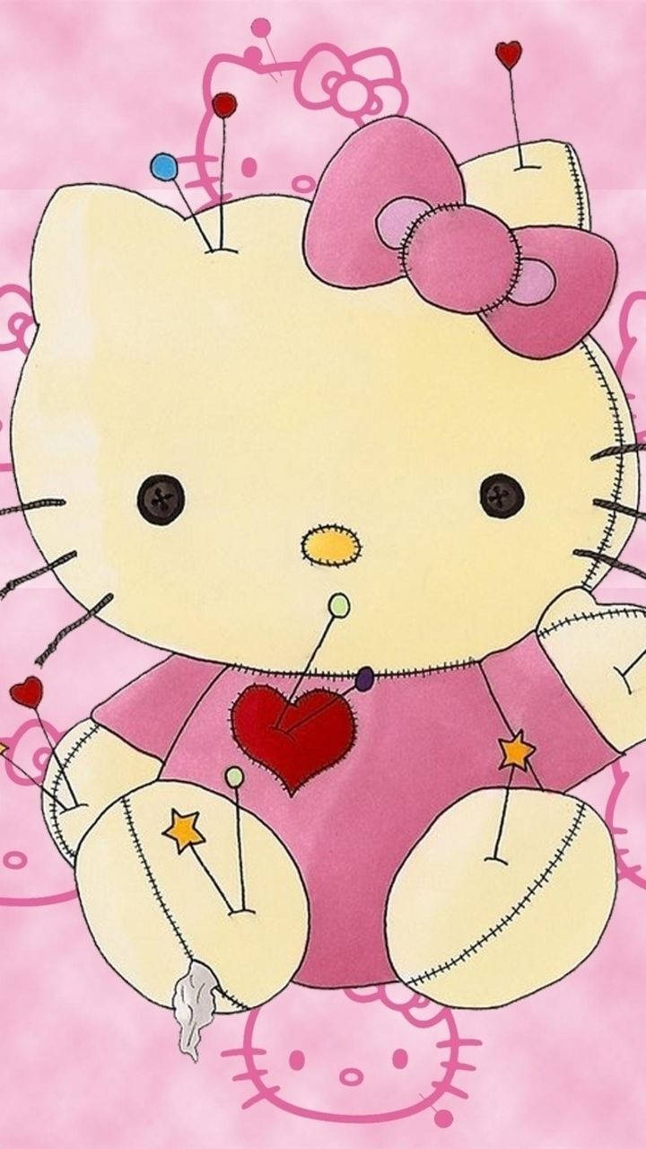 Милый девчачий значок Hello Kitty Обои