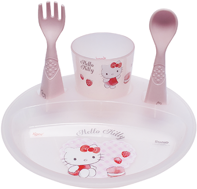 Детский набор посуды Hello Kitty для малышей Обои