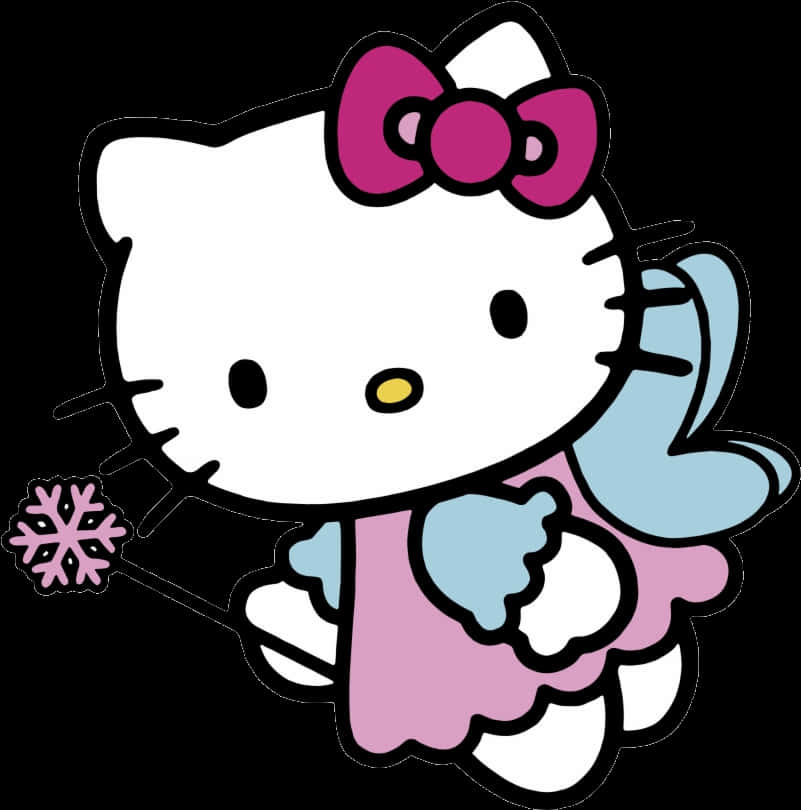 Зимняя тема Hello Kitty Обои