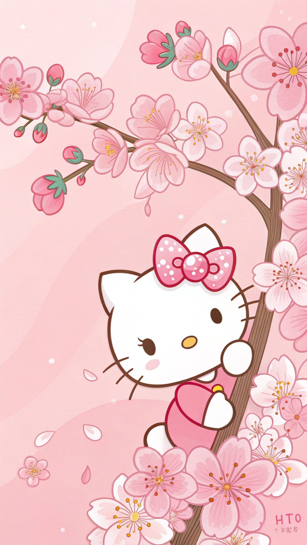 Милый секретный цветок Hello Kitty Обои