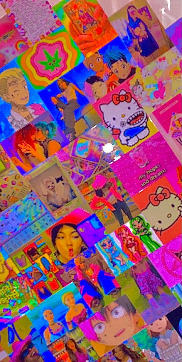 Инди-кид эстетика Hello Kitty розовые персонажи Обои