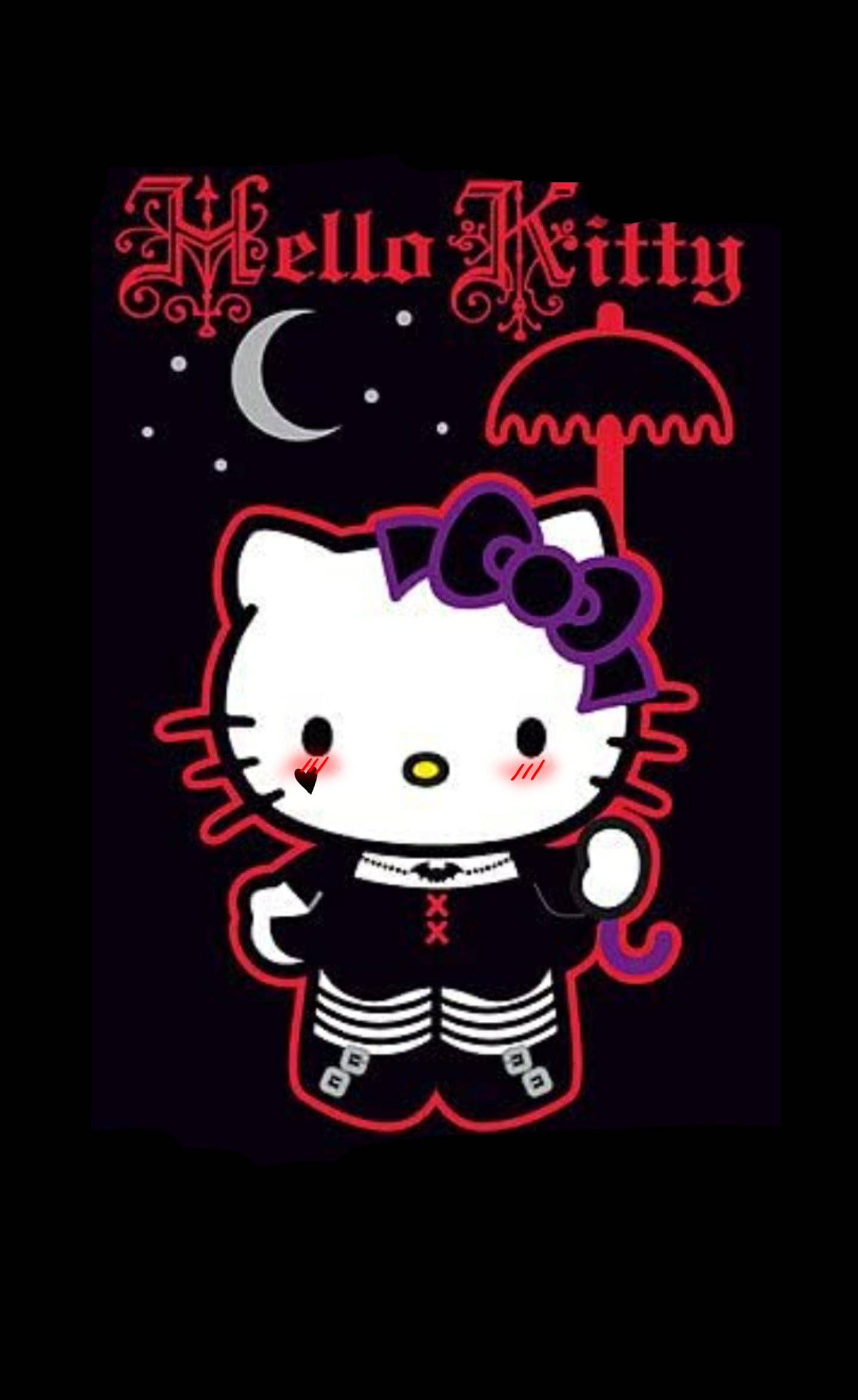 Черная Hello Kitty в сценическом костюме Обои