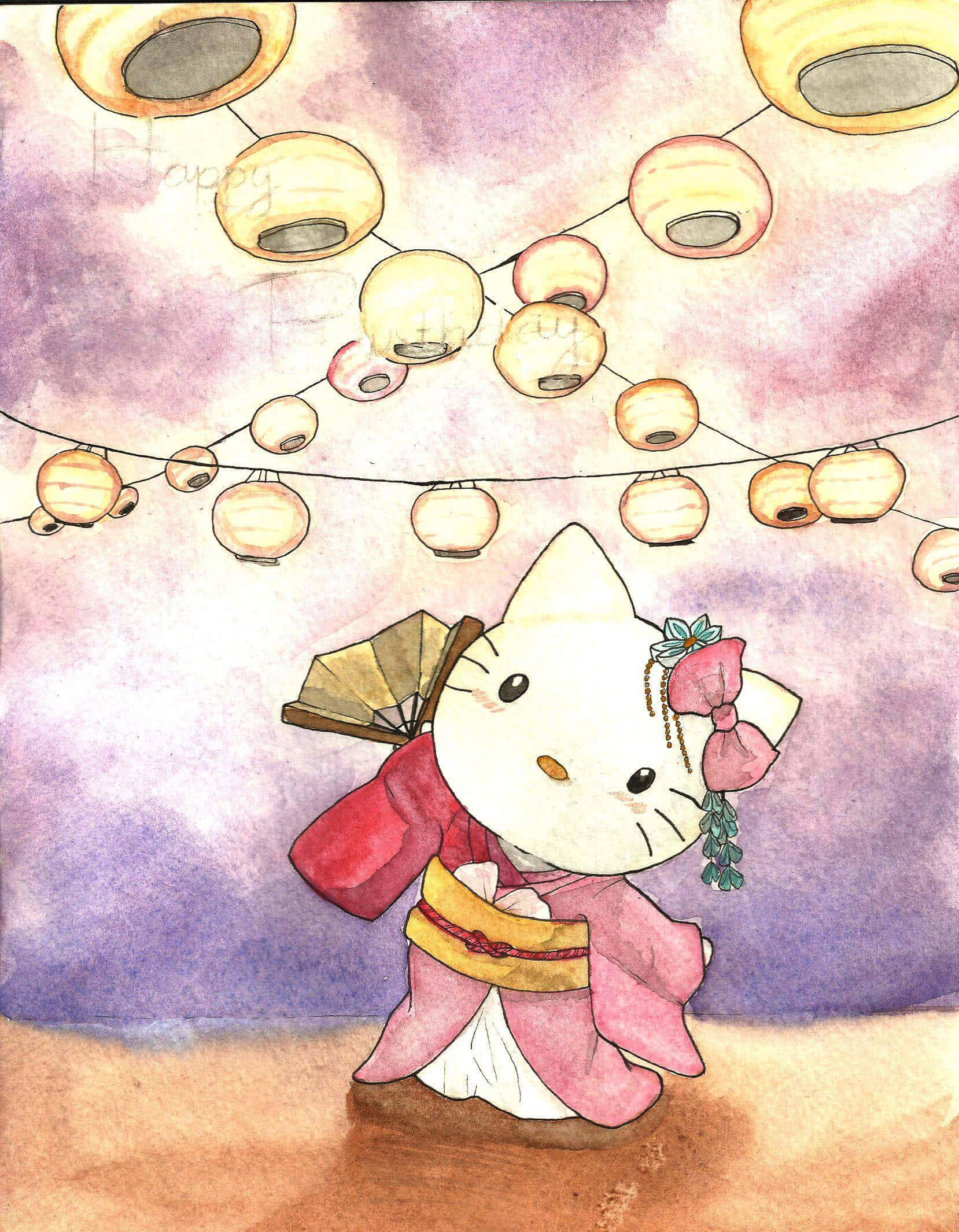 Рисунок Hello Kitty Sanrio для аватарки Обои