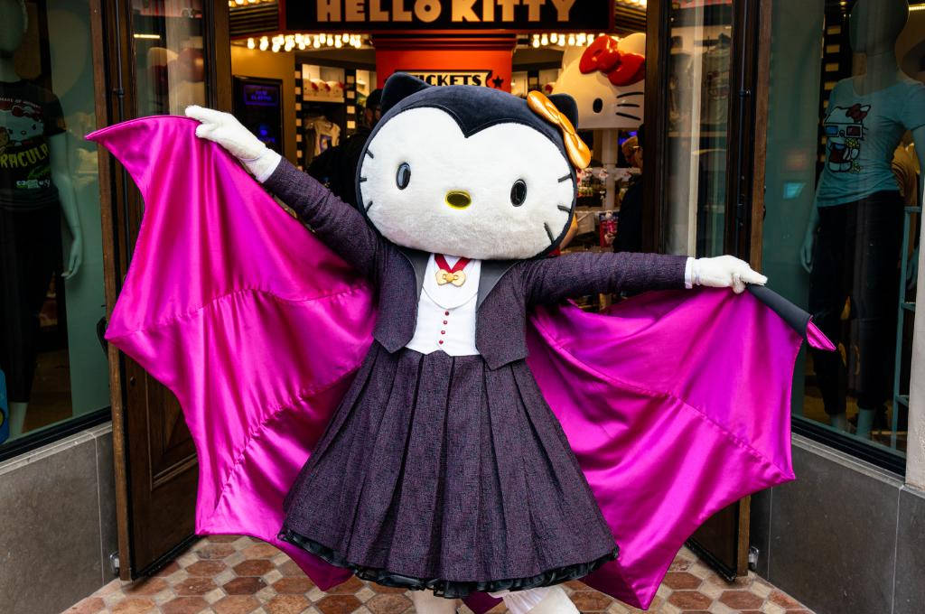 Ростовая летучая мышь Hello Kitty на Хэллоуин Обои