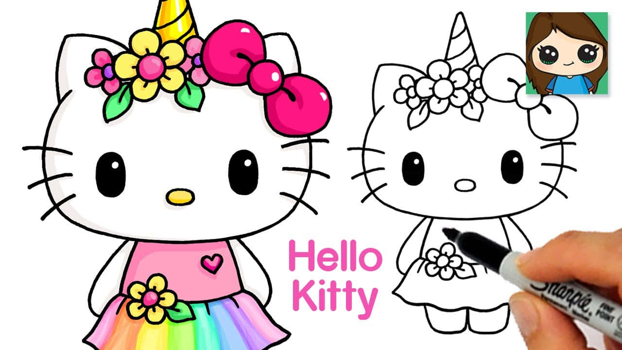 Веселая Hello Kitty приветствует вас! Обои