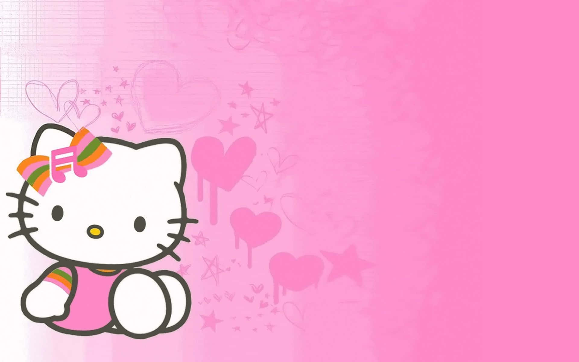 Hello Kitty на розовом эстетичном фоне Обои