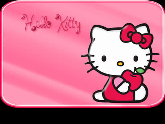 Иллюстрация Hello Kitty с яблоком Обои