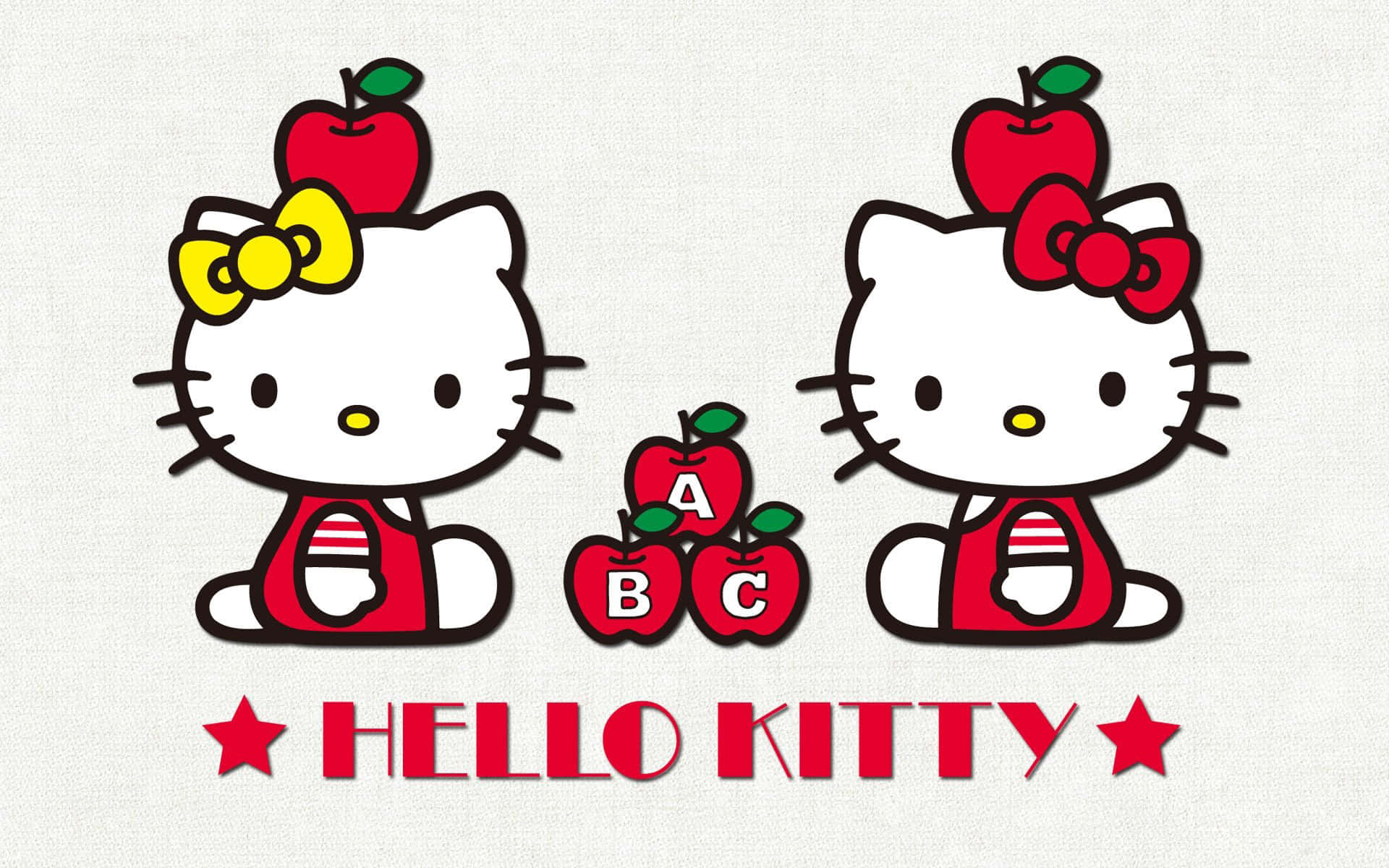 Hello Kitty и Мимми на белом фоне Обои