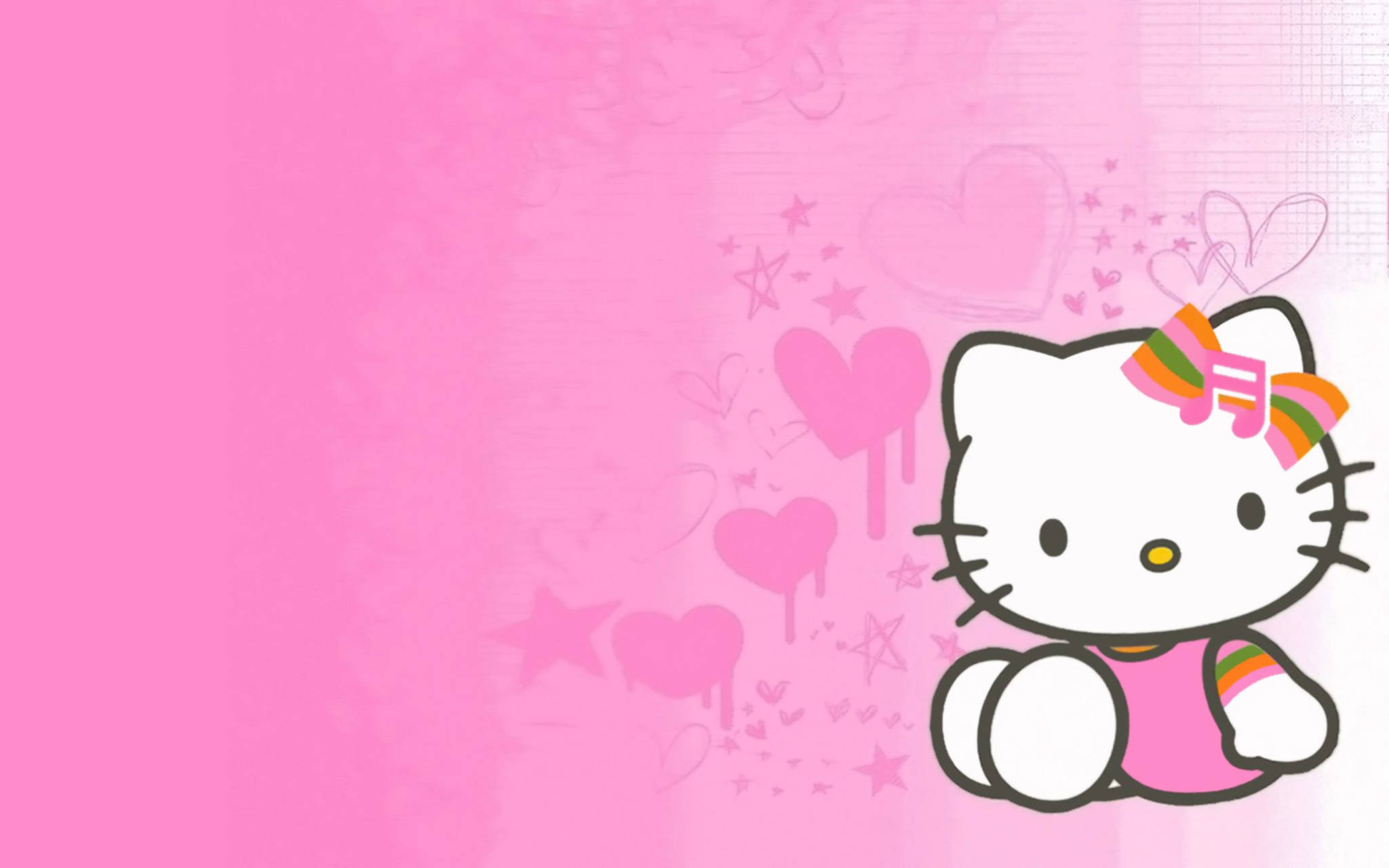 Hello Kitty милое розовое искусство Обои
