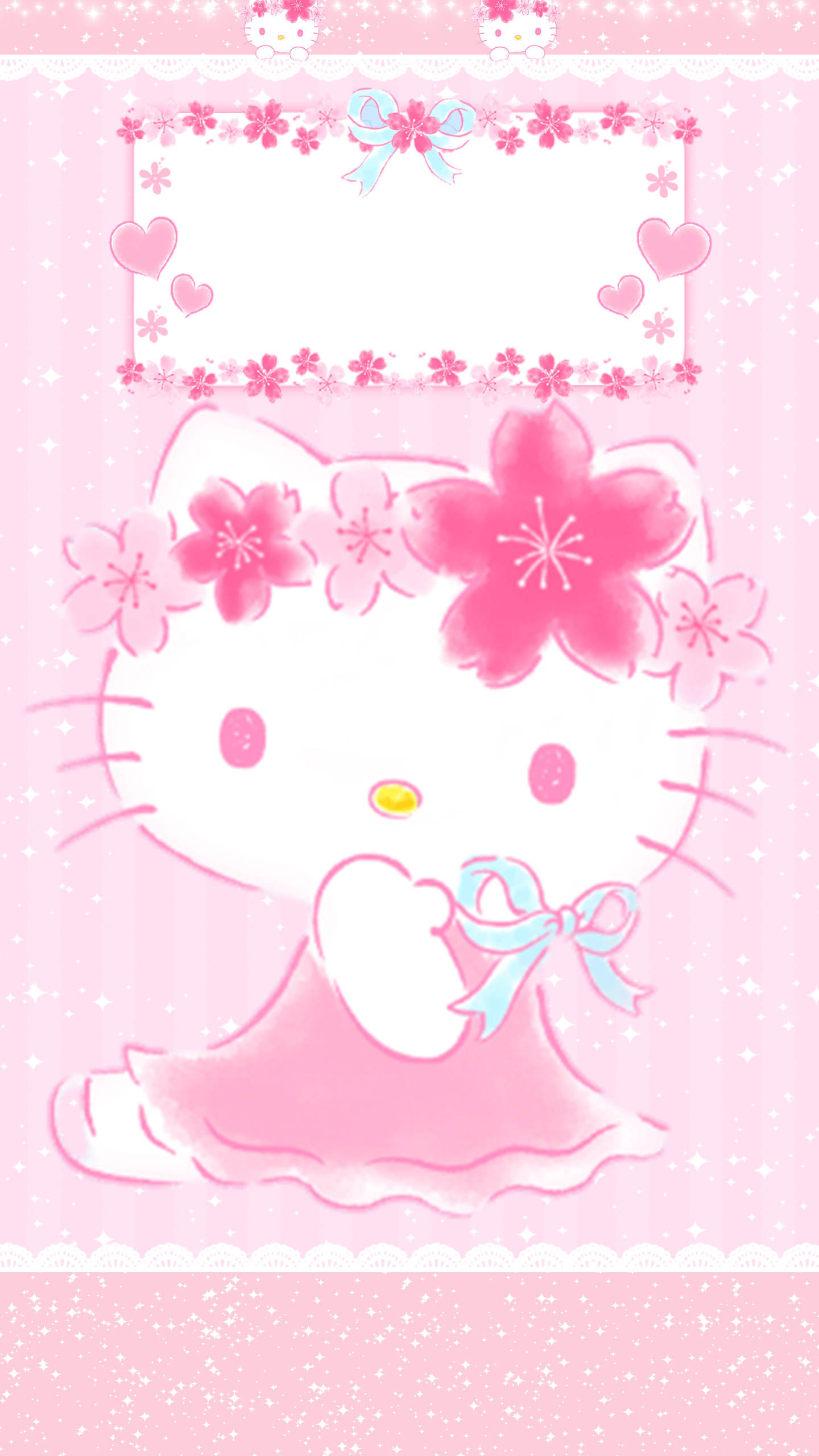 Hello Kitty на милом розовом фоне Обои