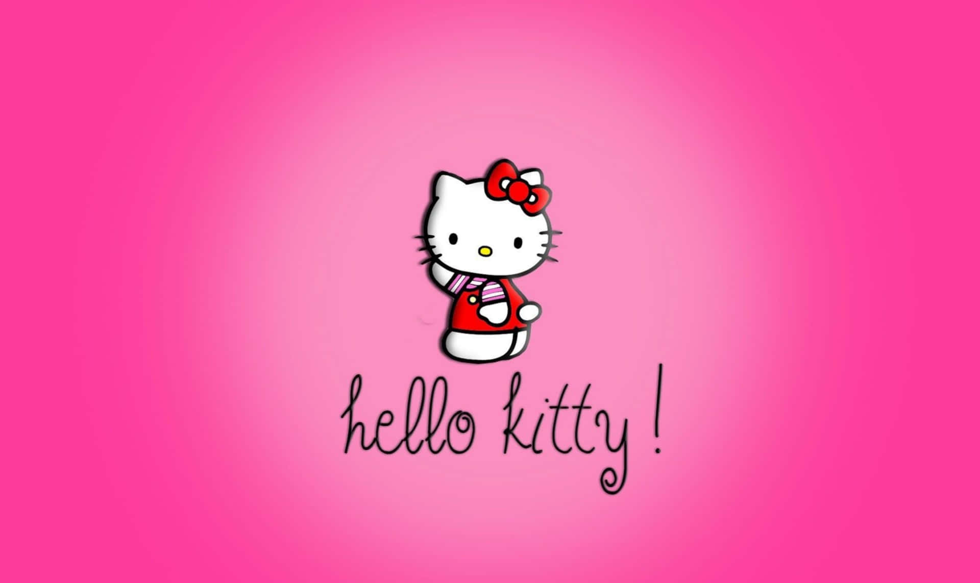 Hello Kitty на розовом фоне для ноутбука Обои