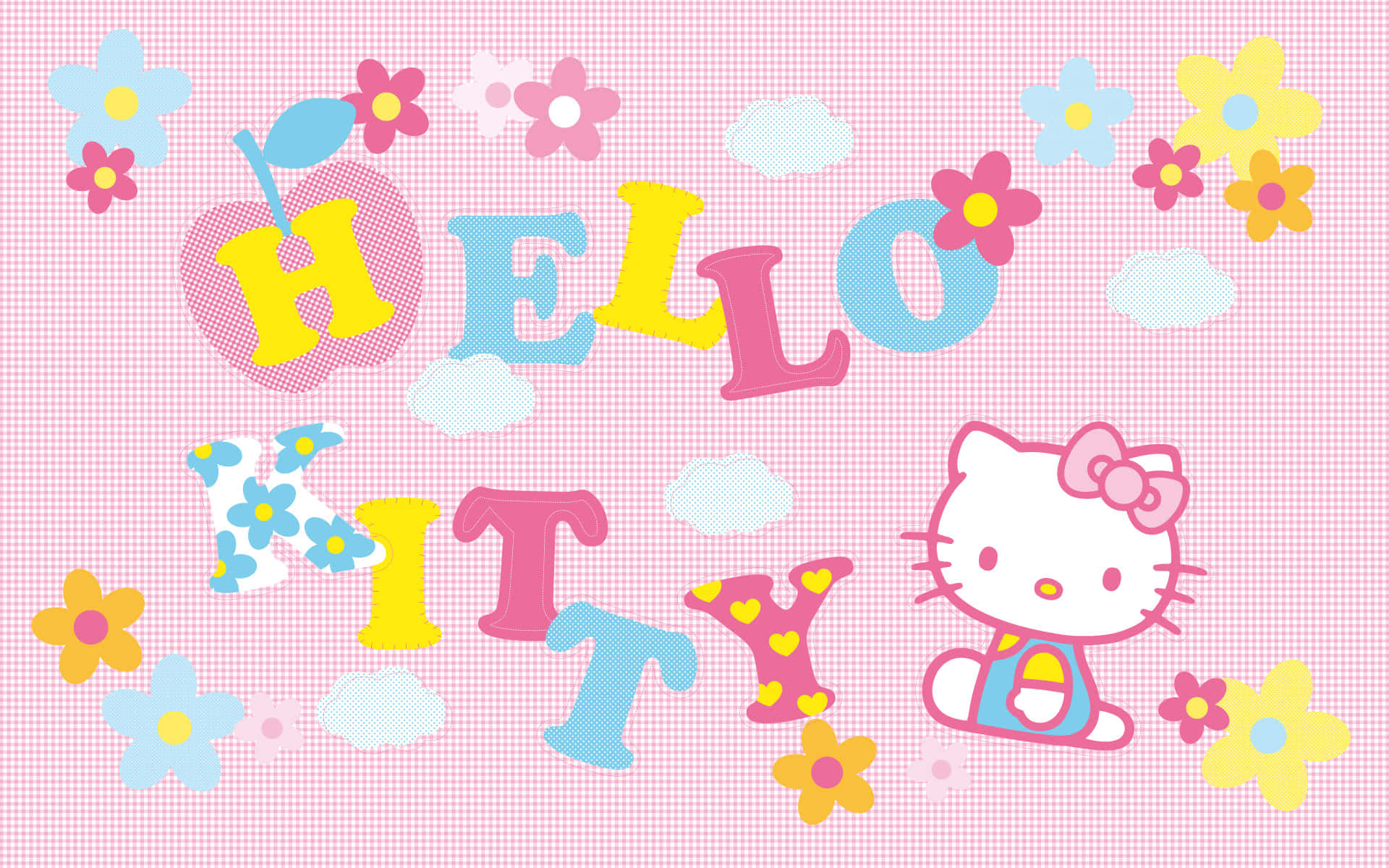Hello Kitty Розовый Цветочный Эстетичный Фон Обои
