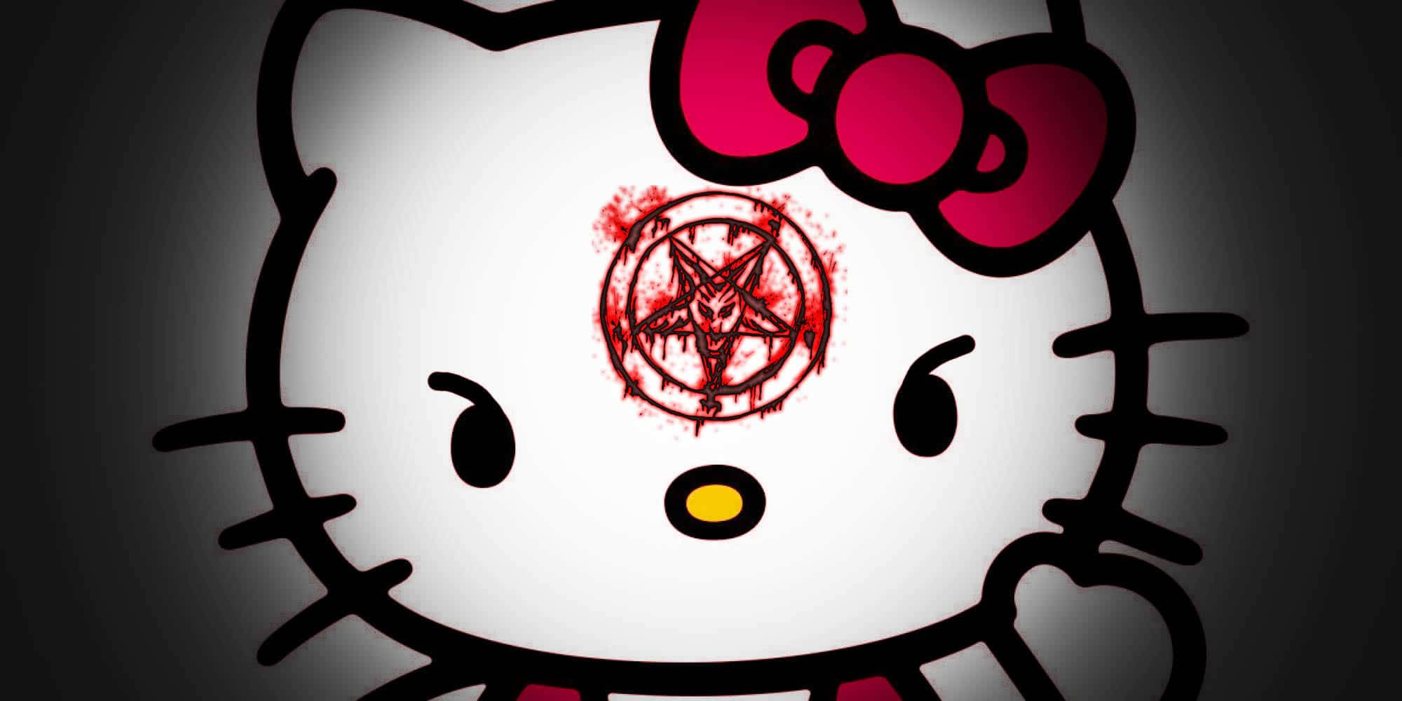 Hello Kitty Хэллоуин Кровавая Метка Обои