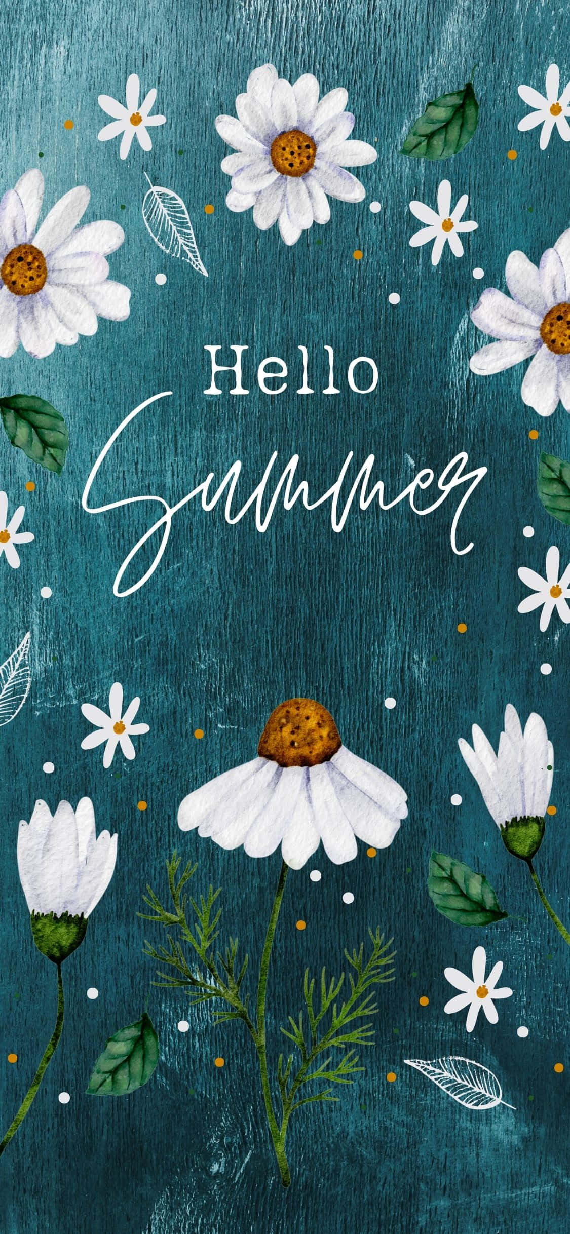 Цветочный Hello Summer iPhone X Летний фон Обои