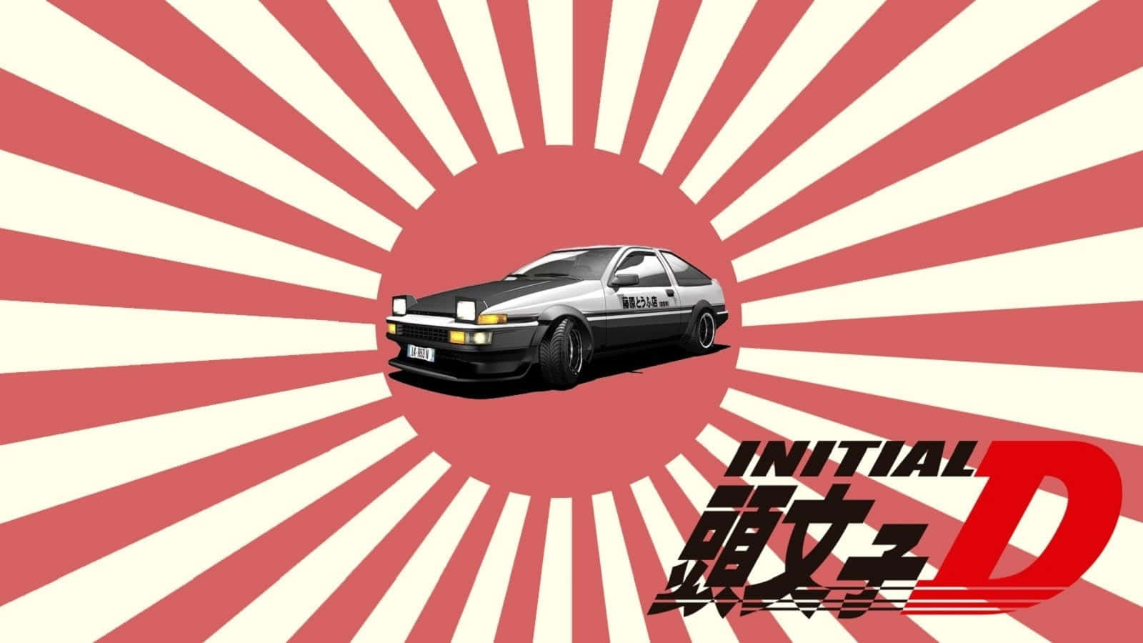 машина с надписью initial d на ней Обои