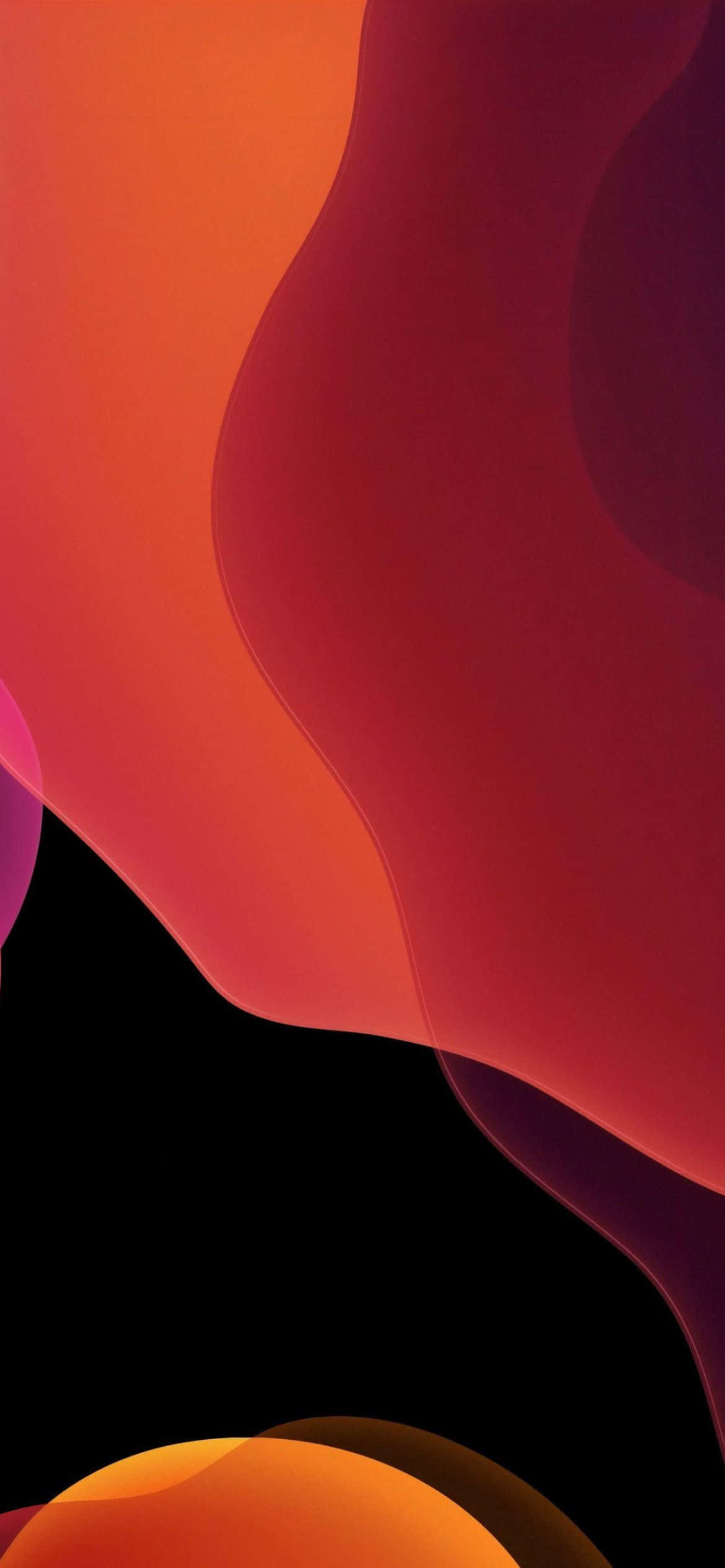 iOS 13 оранжевый и черный фон Обои