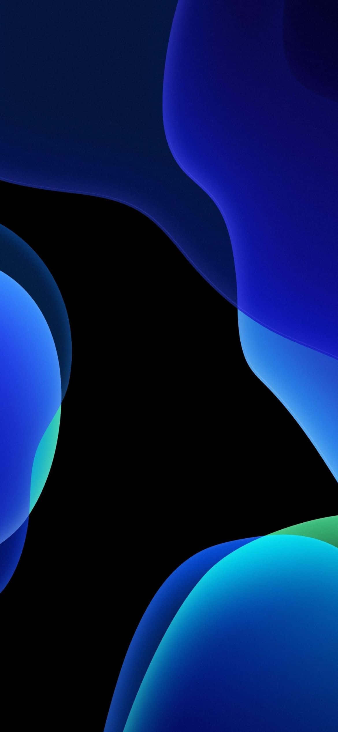 iOS 13 эстетичный сине-зеленый фон Обои