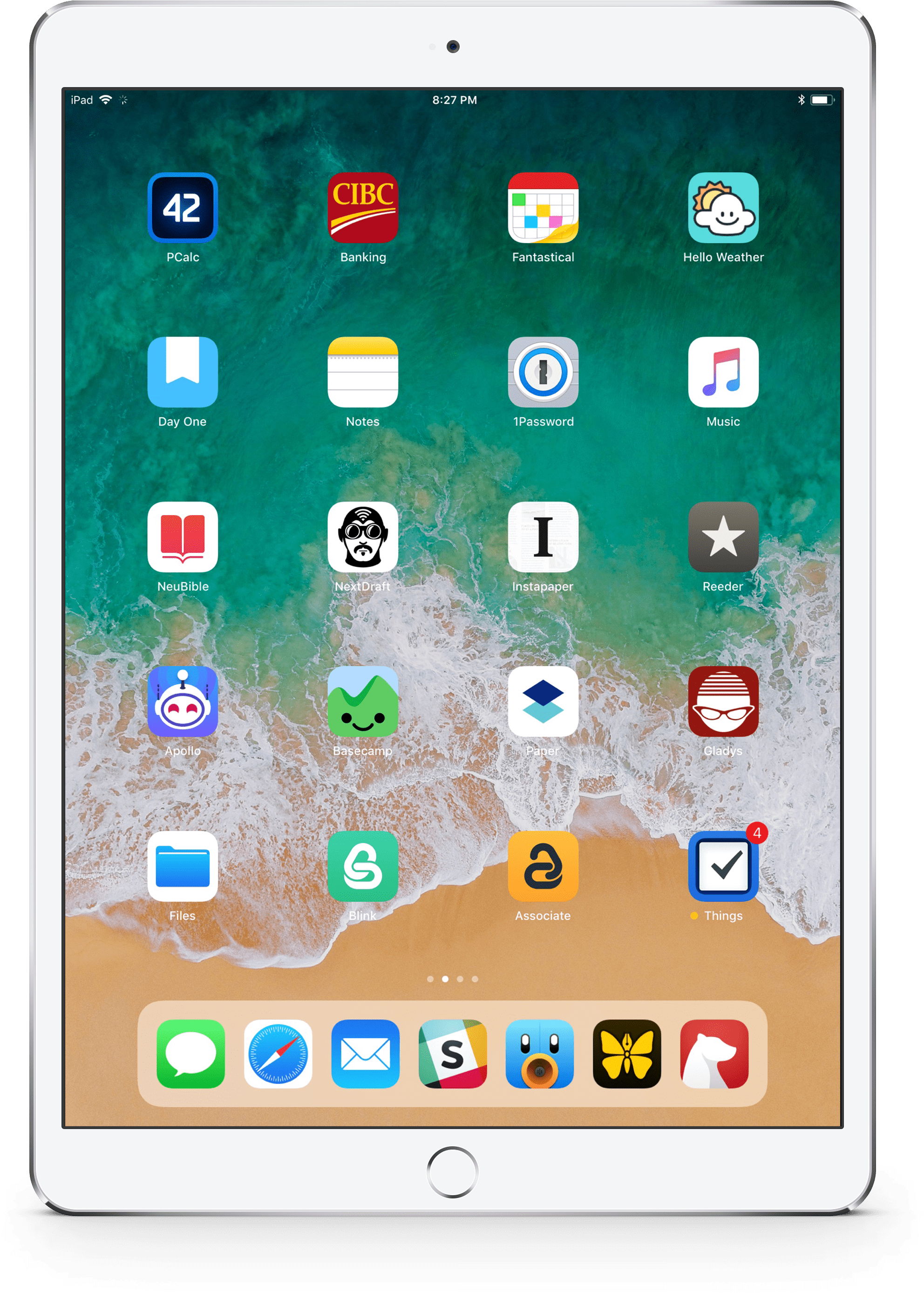 Экран iPad Pro с домашним экраном Обои
