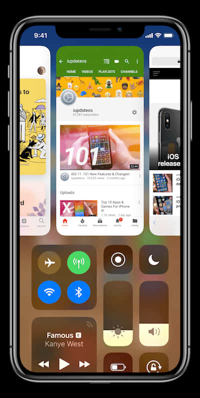 iPhone 12 с приложением YouTube на экране Обои