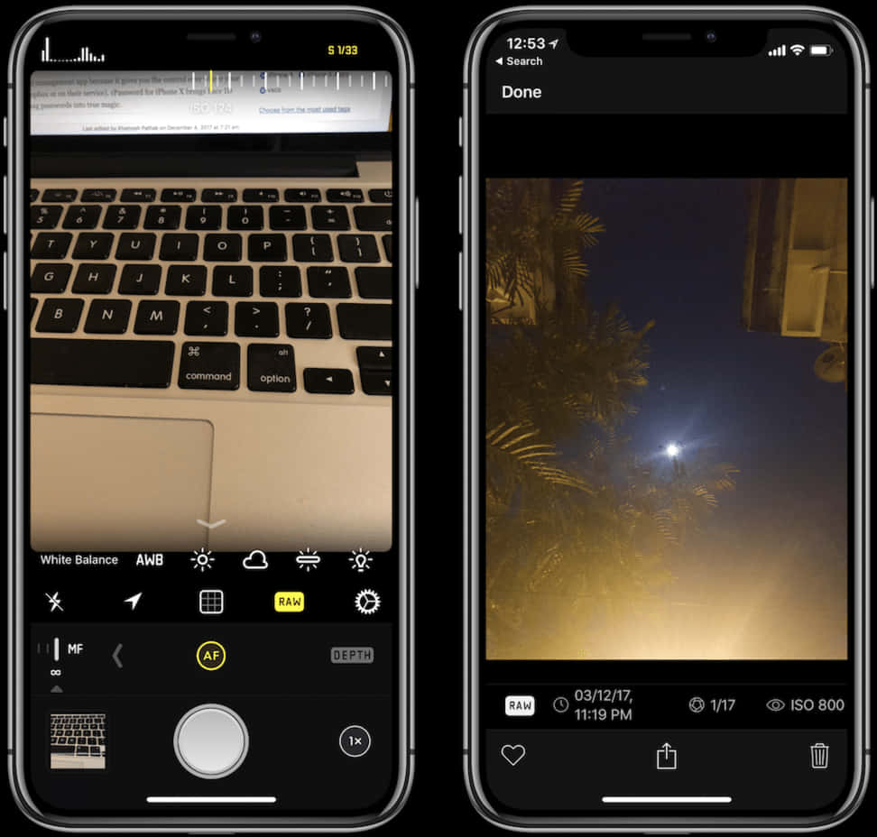 Ночная съемка на камеру iPhone 12 Обои
