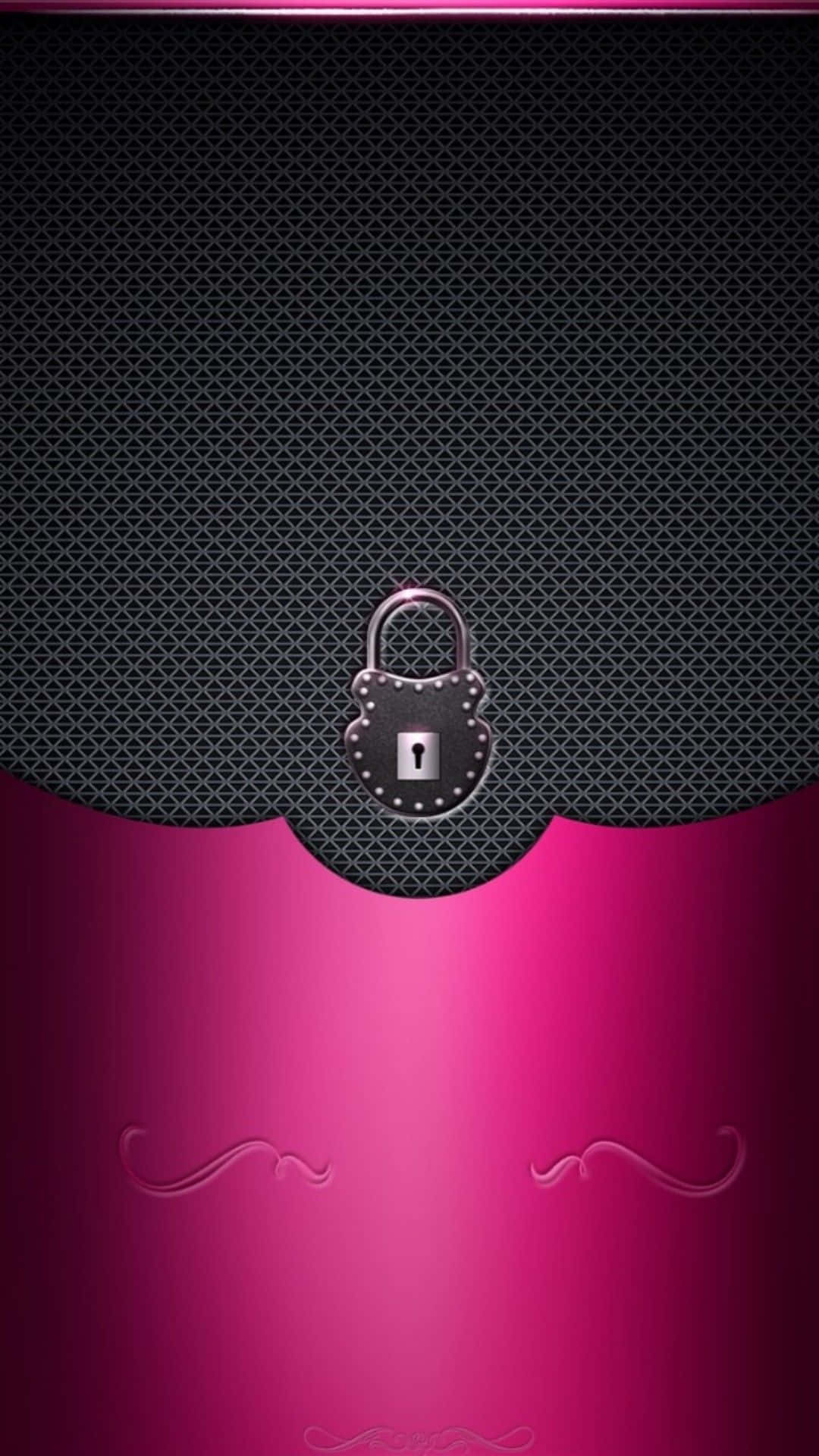 Черный и розовый замок и узоры для iPhone Обои