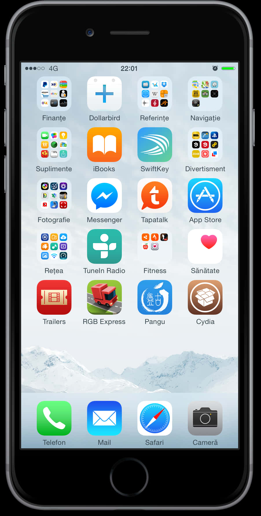 Экран главного экрана iPhone с приложениями Обои