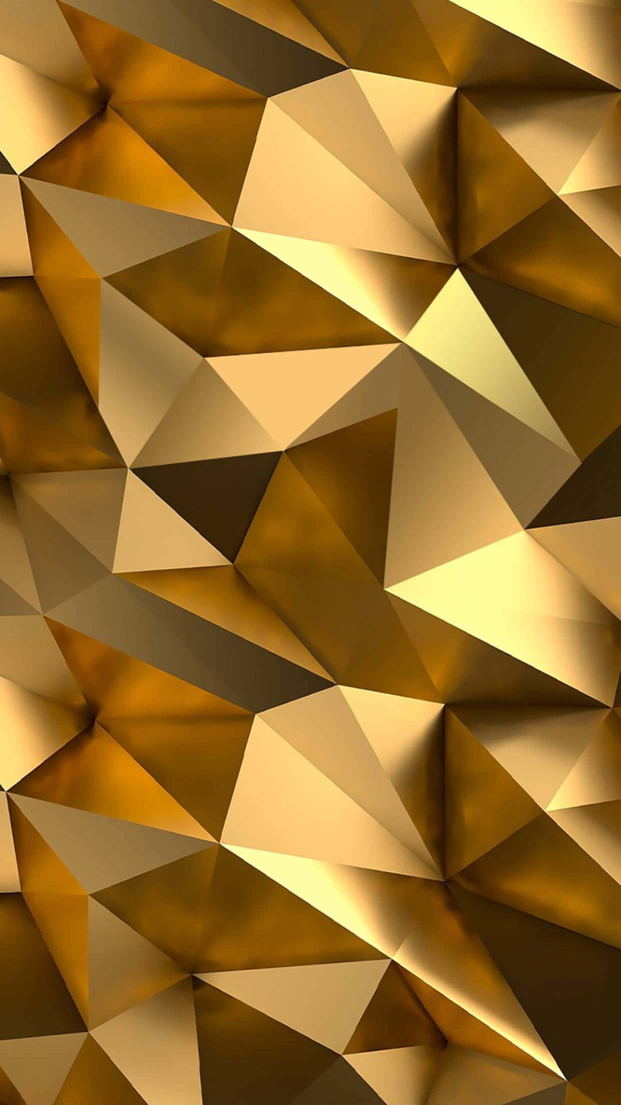 Золотой iPhone Геометрическая 3D абстракция Обои
