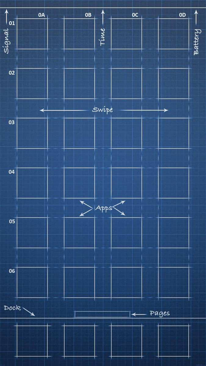 Чертеж iPhone SE Обои