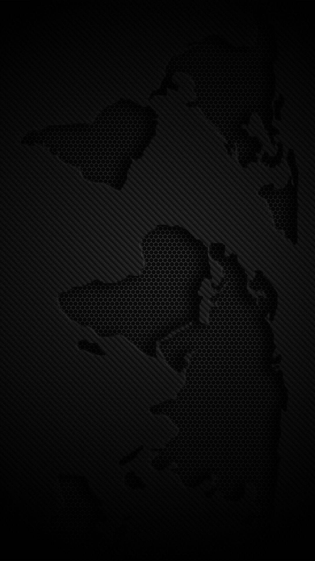 Гексагональная карта мира сплошной черный iPhone Обои