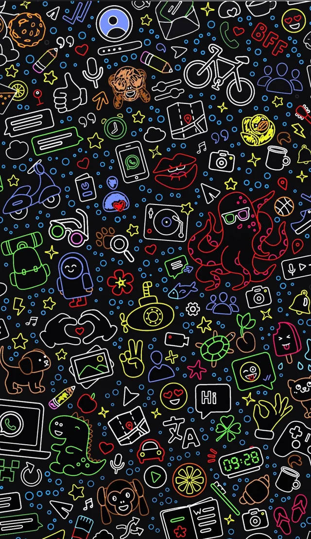 Неон iPhone WhatsApp Обои