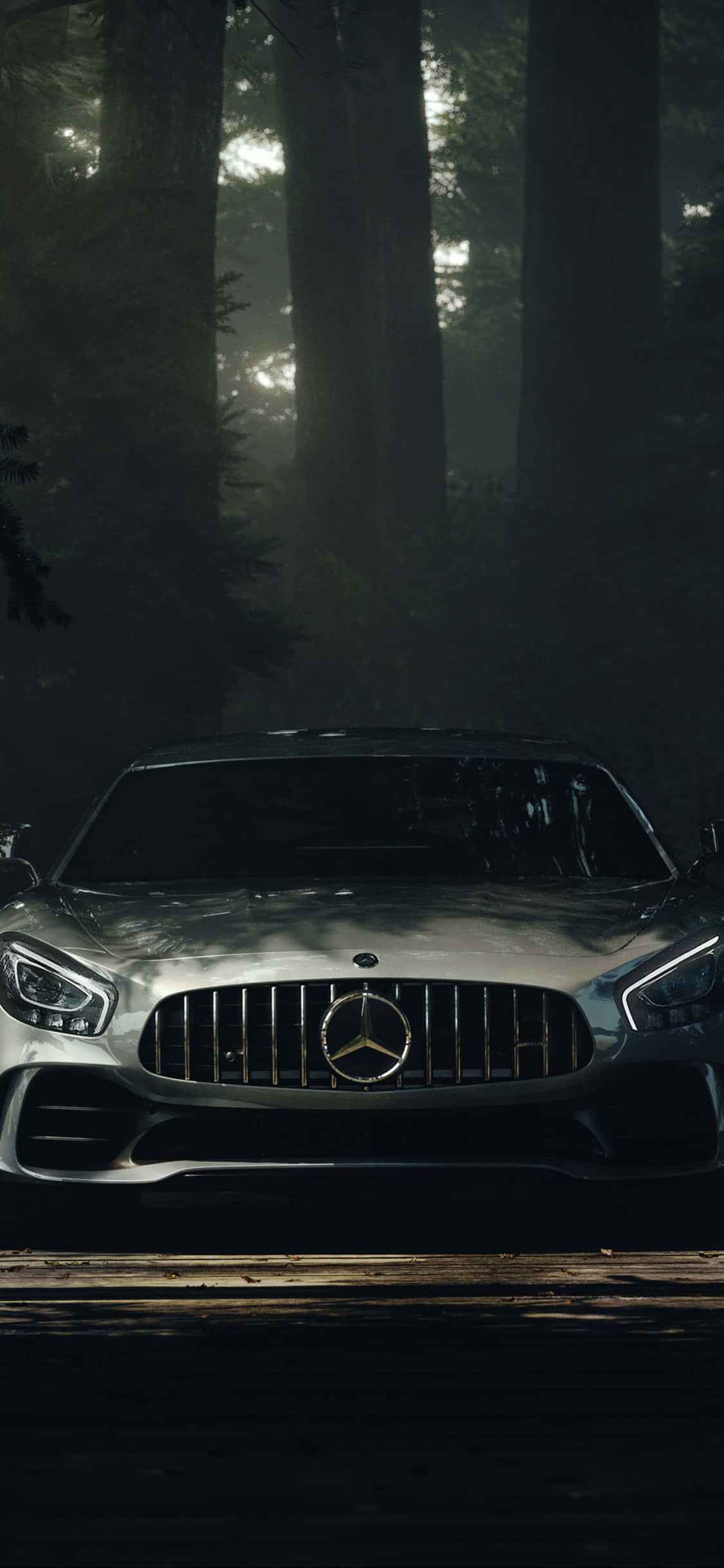 Фон iPhone X с AMG GT-R: AMG GT с солнечным лучом Обои