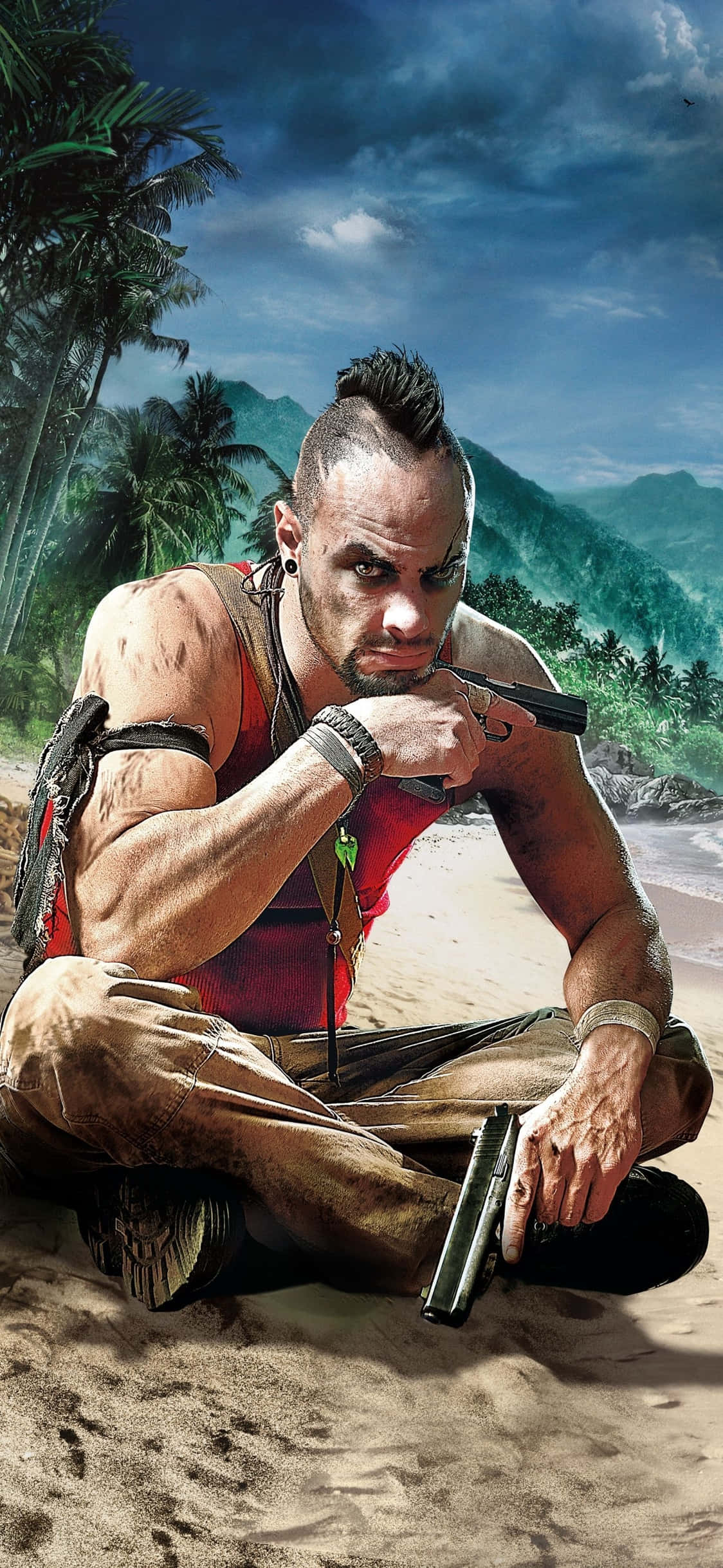 iPhone X Far Cry 3 Вас Монтенегро на песке Обои