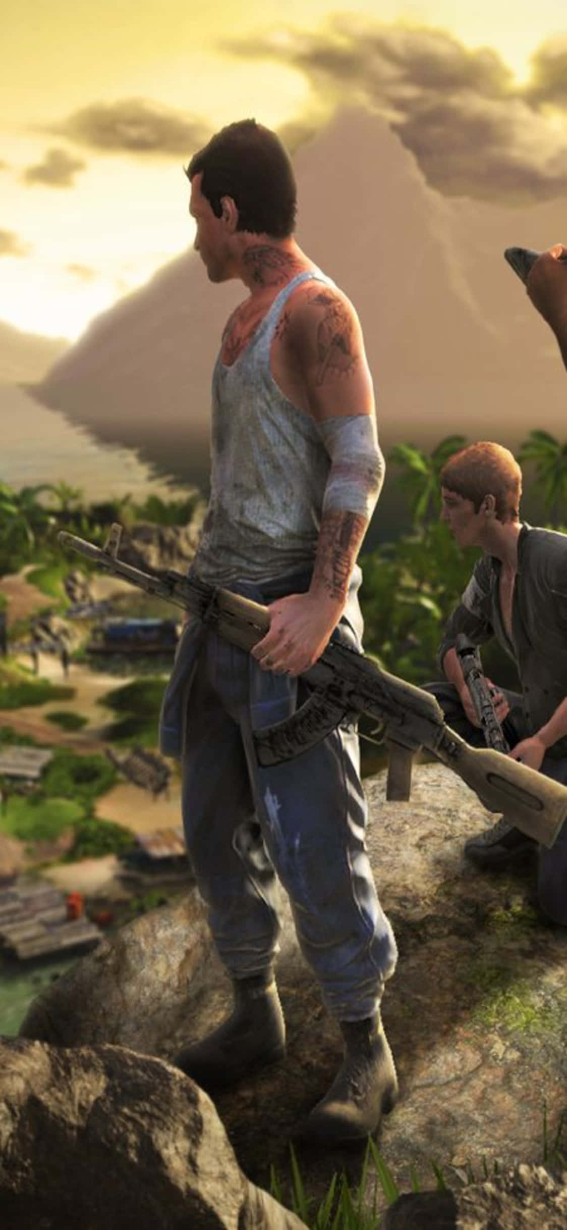 iPhone X Far Cry 3 фон с растрепанным персонажем Обои